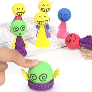Juguete de Descompresión Creativo de EVA Muñeca de Resorte Rebotante Lindo Cara Sonriente Fidget Juguete Alivio del Estrés Novedad