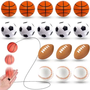 Kids Hand Eye Coordination Training Ball Finger Elastic Return Ball Mini Sports Ball Soccer Basketball Baseball Rugby Toy
