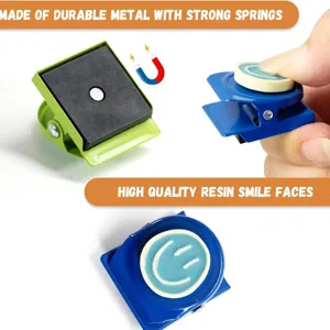 Bunter Harz Smiley Magnete Clip für Kühlschrank Whiteboard mit starker Metallfederklammer