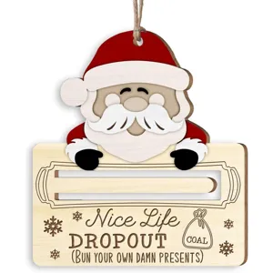 Targa appesa in legno di Natale Babbo Natale decorazione per albero festa ornamento