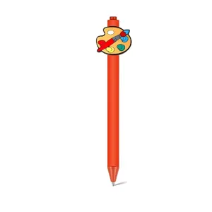 Süßer roter Cartoon-Gelstift mit kreativem Paletten-Aufsatz, ideal für Schule und Büro.