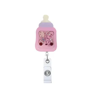 Niedliche Acryl Babyflasche Badge Reel Shaker Schlüsselanhänger DIY Handyhülle Anhänger