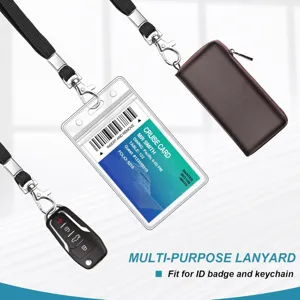Set de cordón multiusos con portatarjetas vertical y pequeño estuche para uso diario.