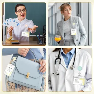 Einziehbarer Ausweishalter mit Blumenmuster, ideal für Pflegekräfte und Büroangestellte.