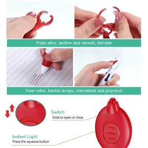 Nurse pen set with retractable reel badge clip, multi-color pen and instant light design for medical staff.