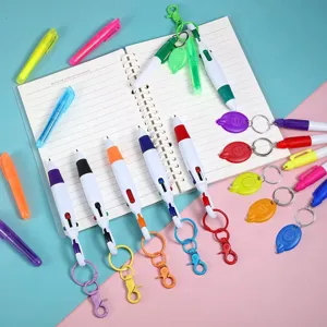 Multicolor retractable nurse badge reel pens set close up view with notebook props