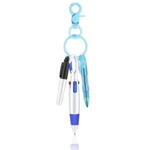 Tragbares Mini-Krankenschwester-Stift-Set Schlüsselanhänger mit bunten Markern für den Arbeitsalltag.