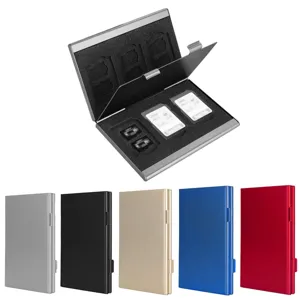 Aluminum Alloy Memory Card Case Shockproof Storage Box For SD TF Cards Portable Metal Holder Office School Supplies