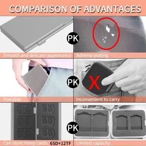 Aluminum SD TF memory card case portable metal holder storage box organizer for 6SD and 12TF