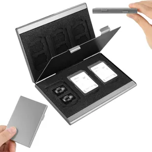 Aluminum alloy memory card case holder storage box for SD TF cards portable protective