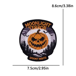 Halloween embroidered patch spooky pumpkin moon badge DIY clothing hat backpack decoration