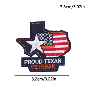 US Texas state flag embroidered patch patriotic veteran tactical badge morale applique
