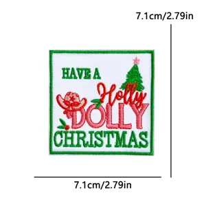 Patch brodé de Noël accessoire de vêtement DIY écusson thermocollant festif décoratif