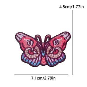 Exquisite butterfly embroidery patch DIY decorative cloth applique with size specifications main view