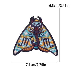 Embroidery scorpion moth patch DIY decorative applique clothing badges 6.3x7.1cm
