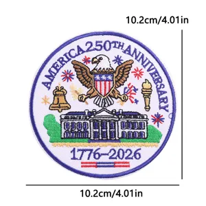 America 250th Anniversary embroidered patch 10.2cm patriotic tactical badge for clothing decor