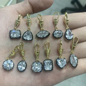 Ciondoli in rame placcato oro con zirconi cubici forme miste accessori per bigiotteria