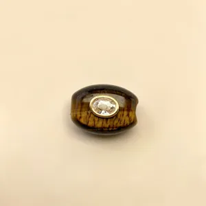 Natürlicher Tigerauge Stein Kristall Perle Anhänger Nahaufnahme, DIY Schmuck Zubehör.