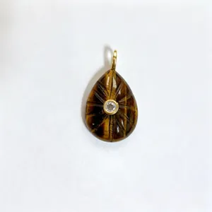 Natural gemstone teardrop pendant crystal necklace charm exquisite fashion jewelry