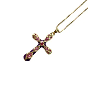 Collier pendentif croix en zircone cuivre de luxe mode pour femmes cadeaux de bijoux élégants