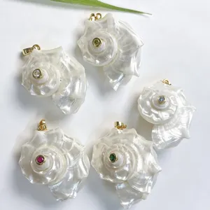 Pendente conchiglia naturale stile oceano fai da te collana fatta a mano accessori gioielli