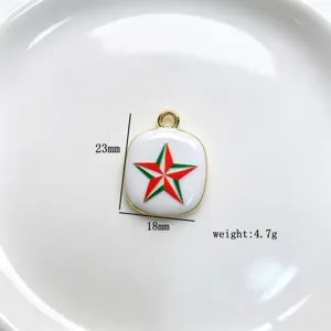 Copper plated drop oil star pendant charm for DIY necklace jewelry making accessories