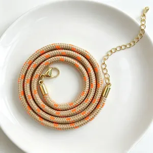 3mm bunte gepunktete Polyester geflochtene Kordel DIY handgemachte Schlüsselbeinkette