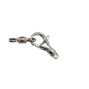 Copper plated micro-set DIY jewelry clasp spring connector for bracelets and necklaces