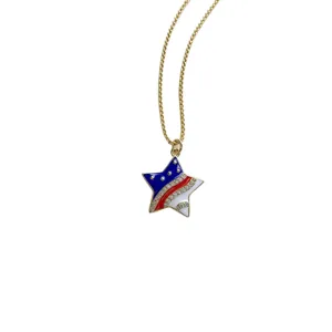 Collana con ciondolo a stella patriottica del Giorno dell'Indipendenza americana.