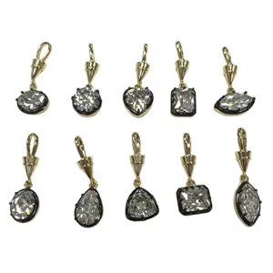 Ciondolo pendente in rame placcato oro zircone forme miste per creazione gioielli