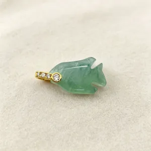 Natural stone fish pendant gold diamond bail ocean series exquisite jewelry for women accessory