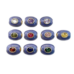 Perles barils en cuivre plaqué huile goutte colorée pour accessoires de bijoux DIY