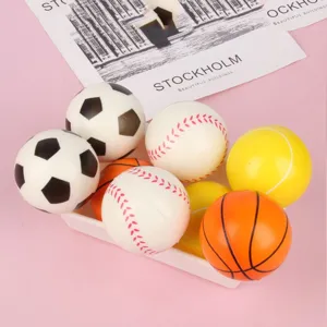 6cm PU Foam Stress Relief Balls Mini Sports Toy Set Soccer Basketball Baseball game