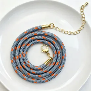 3mm grau orange geflochtene Kordel Halskette DIY handgemachte Schmuck Zubehör Detailansicht