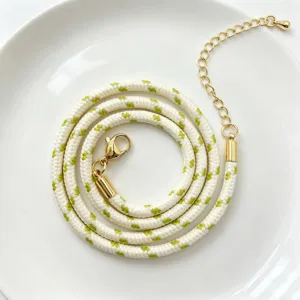 Buntes Gesprenkeltes Polyester Geflochtenes Seil Schlüsselbein Kette DIY Handgemachte Halskette Mode Outfit Schmuck