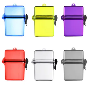 Scatola Impermeabile da Esterno Trasparente Sigillata Custodia di Sopravvivenza da Spiaggia Con Cordino Contenitore in Plastica Portatile