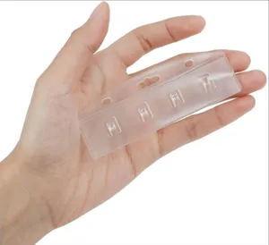 Portabadge in plastica trasparente orizzontale custodia per carte flessibile 1pz