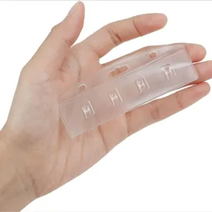 Portabadge rigido in plastica PC trasparente formato orizzontale stile minimalista
