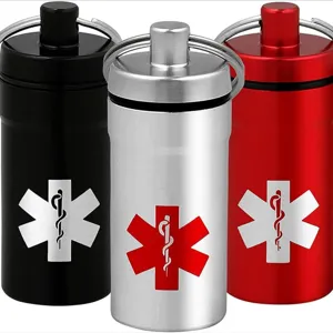 Portable Aluminum Waterproof Pill Holder Keychain Metal Pill Case Pill Bottle Storage Container For Outdoor Travel Daily Use