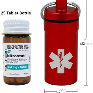 Aluminum emergency pill fob waterproof pill holder keychain metal container pill box for travel