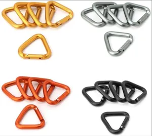 Moschettone triangolare in lega di alluminio gancio da campeggio all'aperto multicolore
