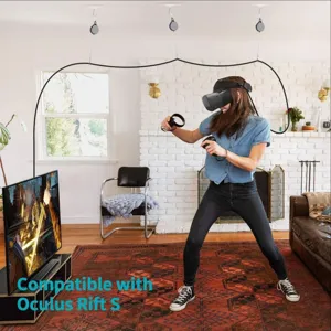VR cable management system scene showing ceiling retractable pulley setup for immersive gaming setup.