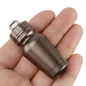 Contenitore per pillole impermeabile in alluminio compatto, mini capsula di sopravvivenza zucca.