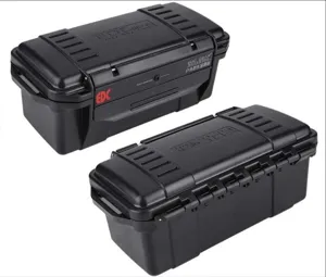 Black waterproof hard case outdoor shockproof protective storage box for EDC gear.