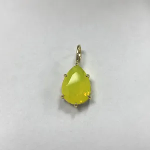 Ciondolo zircone cubico giallo a forma di pera charm lusso chic accessorio gioielli