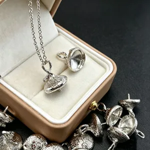 Capuchon de perle cloche en zirconium micro-serti plaqué cuivre accessoire pendentif DIY.