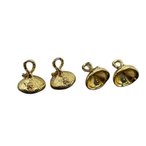 Embouts de perles plaqués or breloques cloches zircon accessoires de bijoux DIY.