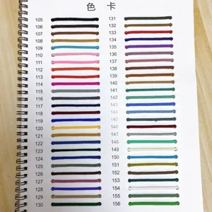 Braided cord color card with numbers 105 to 156, perfect for choosing custom bracelet colors.