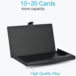 Etui pour cartes de visite en metal noir porte-cartes de credit fin pour hommes et femmes