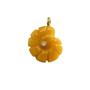 Pendentif coquillage nautile en pierre naturelle avec accent diamant pour collier bijoux femme